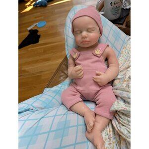🆕18 inch Lifelike Full Silicone Baby Doll Girl Open Mouth Realistic Reborn Doll